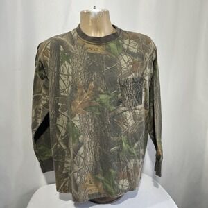 Ranger Camo Shirt Mens M Brown Realtree Hardwood Long Sleeve Crewneck Y2K